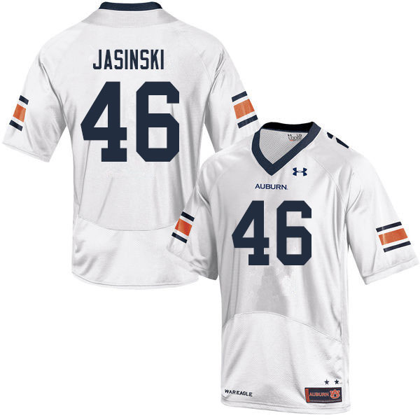 Men #46 Jacob Jasinski Auburn Tigers College Football Jerseys Sale-White